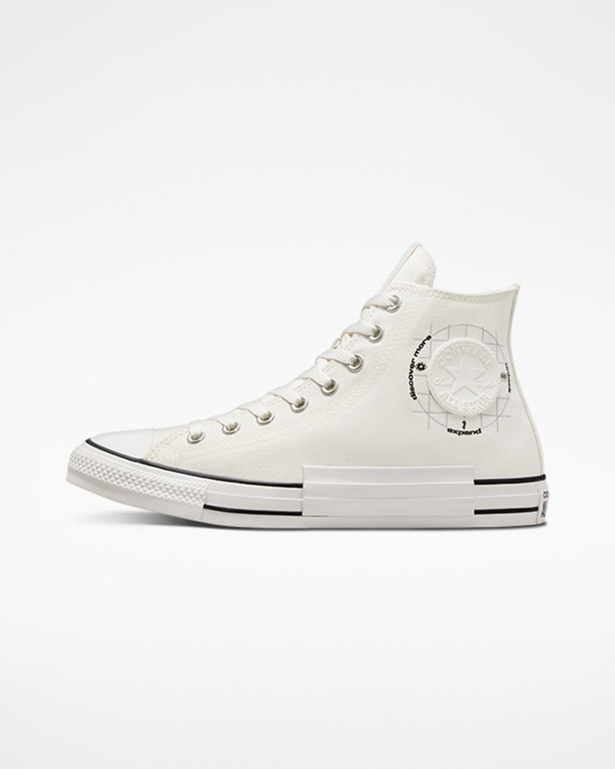 Tenisi Inalti Barbati Converse Chuck Taylor All Star Grid Logo Albi | RO WOF0T496